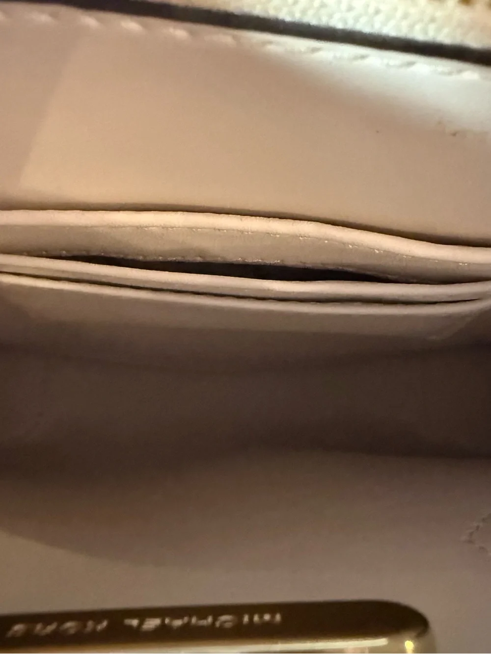 Michael Kors Mercer Medium Pebbled Leather Crossbody Bag White Gold NWOT